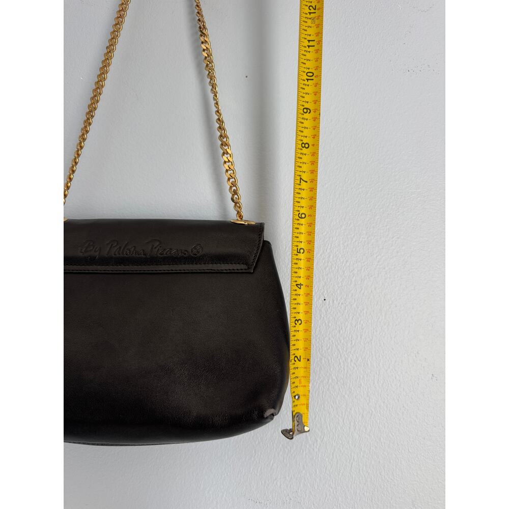 Vintage Palomo Picasso Vintage Black Leather Flap Chain Crossbody Shoulder Bag - Picture 10 of 10